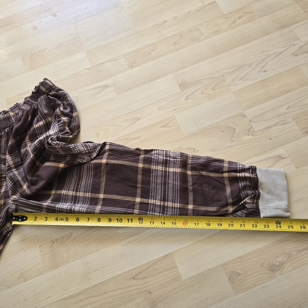 Aerie Brown Plaid Pajama Joggers Size Medium - Picture 8 of 12